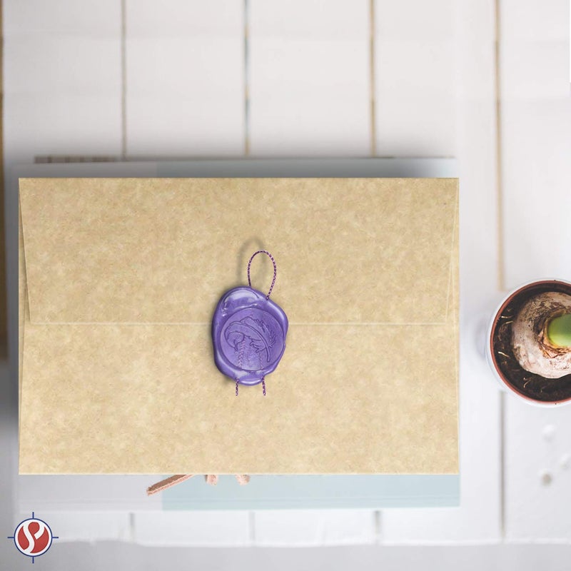 S Superfine Printing A7 Aged Parchment Envelopes â€“ Fits 5 x 7â€ Greeting Cards, Wedding & Party Invitations, Bridal Showers, Announcements, Photos | 5 1/4â€ X 7 1/4â€ | Square Flap | 24lb Bond, 60lb Text | 25 Per Pack - Image 4